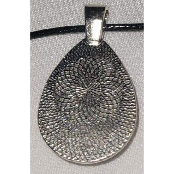 Handmade Acrylic Skin Pendant Necklace Teardrop Pink Blue White Silver Black - Picture 4 of 4